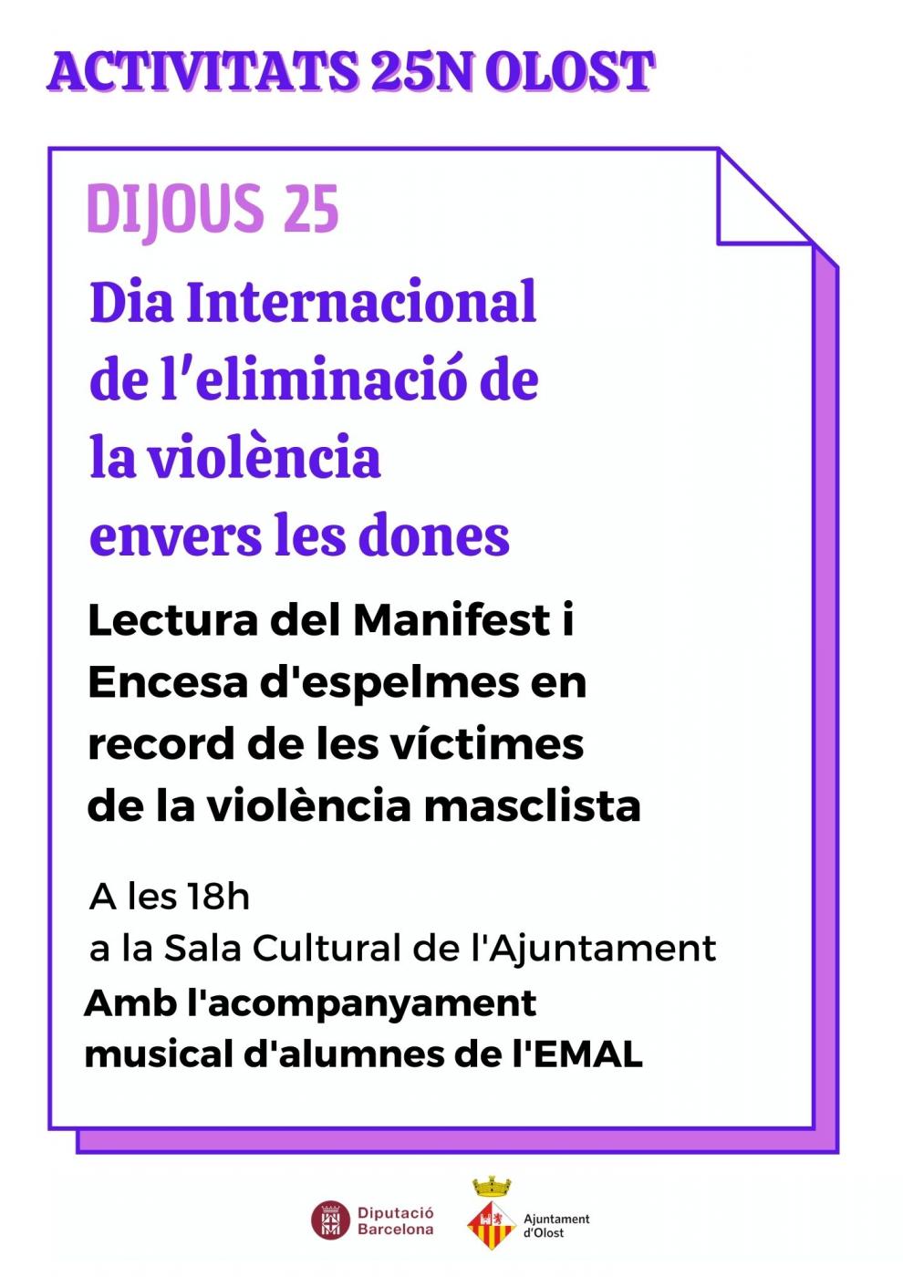 Dia Internacional de l'eliminació de la violència envers les dones